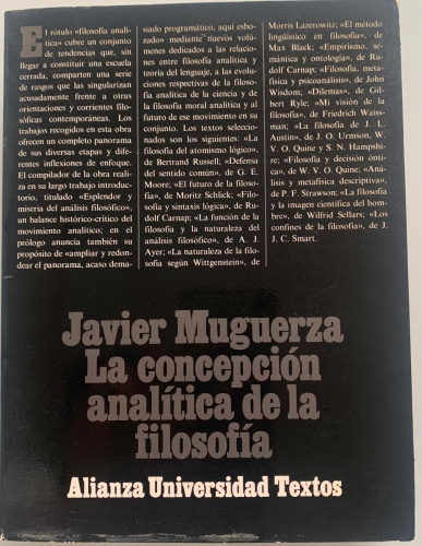 Portada del libro de LA CONCEPCIÓN ANALÍTICA DE LA FILOSOFÍA