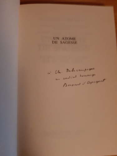 Portada del libro de UN ATOME DE SAGESSE , Propos d'un physicien sur le réel voilé.