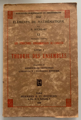 Portada del libro de ÉLÉMENTS DE MATHÉMATIQUE. Livre I: THEORIE DES ENSEMBLES