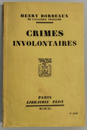 Portada del libro de CRIMES INVOLONTAIRES