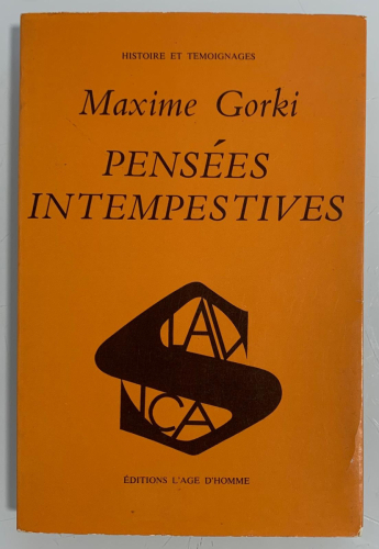 Portada del libro de PENSÉES INTEMPESTIVES 1917-1918