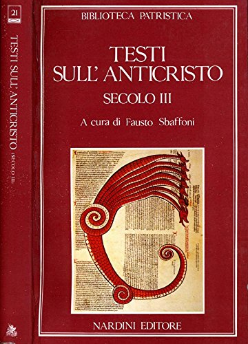 Portada del libro de TESTI SULL' ANTICRISTO