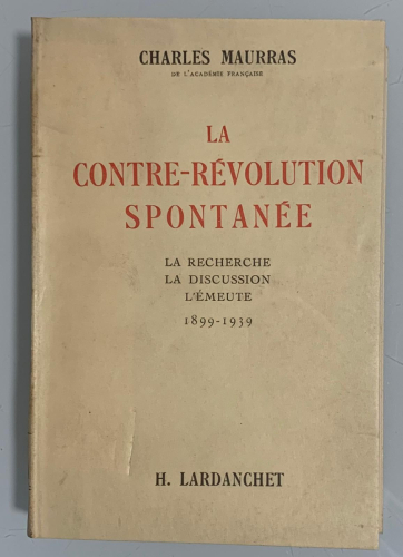 Portada del libro de LA CONTRE-RÉVOLUTION SPONTANÉE