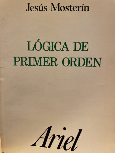 Portada del libro de LÓGICA DE PRIMER ORDEN