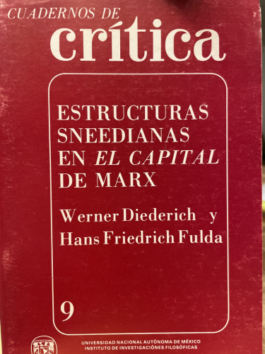 Portada del libro de ESTRUCTURAS SNEEDIANAS EN EL CAPITAL DE MARX