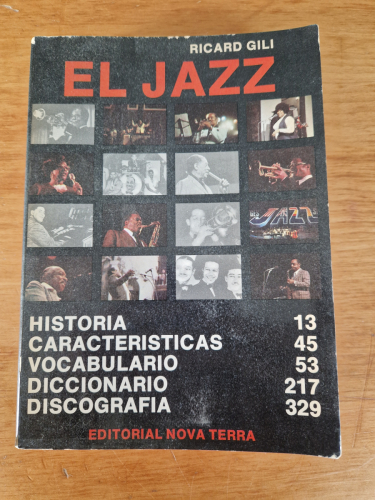 Portada del libro de El Jazz. Historia, características, vocabulario, discografía. Primera edición. 