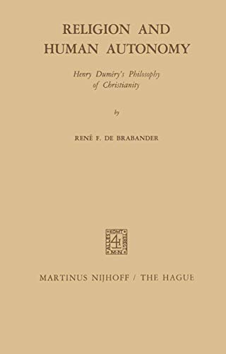 Portada del libro de RELIGION AND HUMAN AUTONOMY. Henry Duméry's Philosophy of Christianity