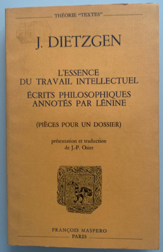 Portada del libro de L'ESSENCE DU TRAVAIL INTELLECTUEL