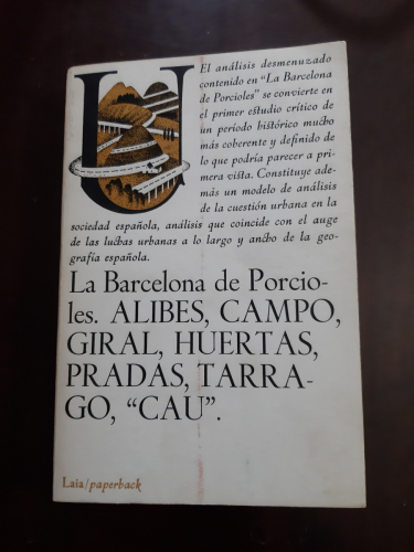 Portada del libro de LA BARCELONA DE PORCIOLES,  ALIBES, CAMPO, GIRAL, HUERTAS, PRADAS, TARRAGO, ”CAU” 
