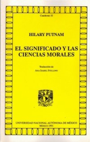 Portada del libro de EL SIGNIFICADO Y LAS CIENCIAS MORALES