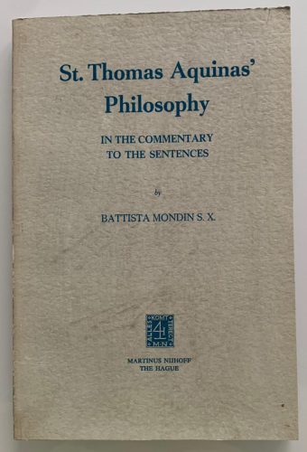 Portada del libro de ST. THOMAS AQUINAS' PHILOSOPHY.  In the commentary to the sentences