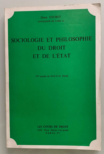 Portada del libro de SOCIOLOGIE ET PHILOSOPHIE DU DROIT ET DE L'ÉTAT
