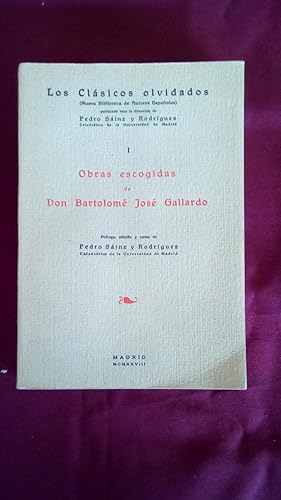 Portada del libro de OBRAS ESCOGIDAS - TOMO I