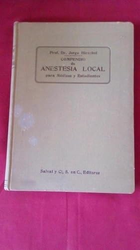 Portada del libro de COMPENDIO DE ANESTESIA LOCAL PARA MEDICOS Y ESTUDIANTES