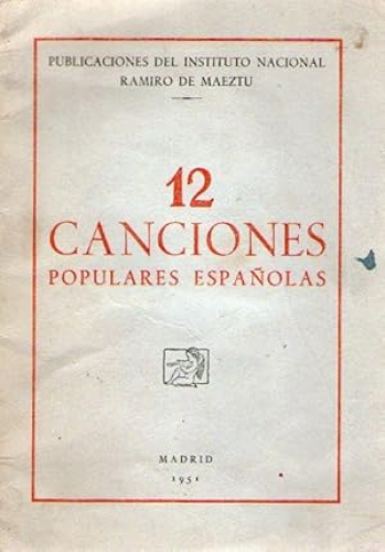 Portada del libro de 12 CANCIONES POPULARES ESPAÑOLAS