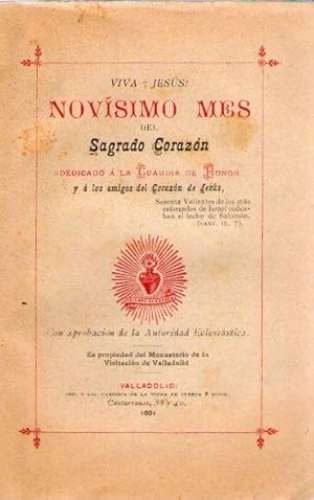Portada del libro de NOVISIMO MES DEL SAGRADO CORAZON