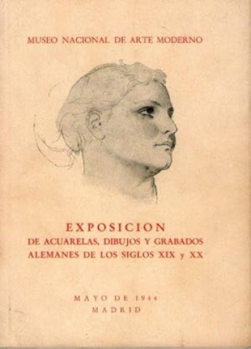 Portada del libro de EXPOSICON DE ACUARELAS, DIBUJOS Y GRABADOS ALEMANES DE LOS SIGLOS XIX Y XX.