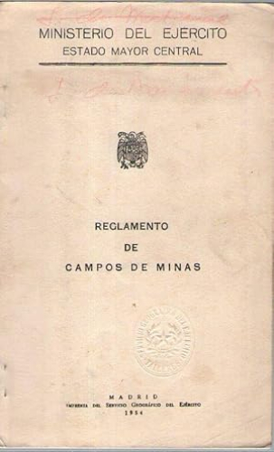 Portada del libro de REGLAMENTO DE CAMPOS DE MINAS