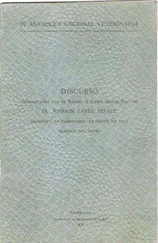Portada del libro de IV ASAMBLEA NACIONAL VETERINARIA - DISCURSO