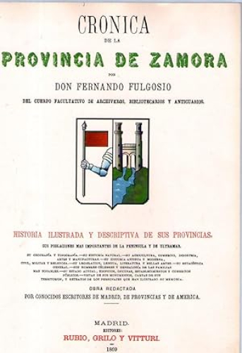 Portada del libro de CRONICA DE LA PROVINCIA DE ZAMORA
