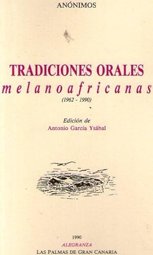 Portada del libro de TRADICIONES ORALES MELANOAFRICANAS (1962-1990)