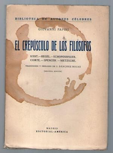 Portada del libro de CREPUSCULO DE LOS FILOSOFOS, EL