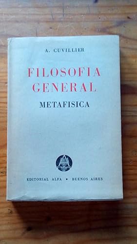 Portada del libro de FILOSOFIA GENERAL - METAFISICA