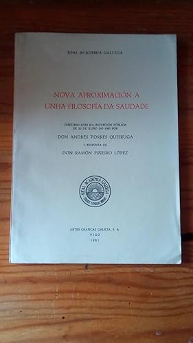 Portada del libro de NOVA APROXIMACION A UNHA FILOSOFIA DA SAUDADE