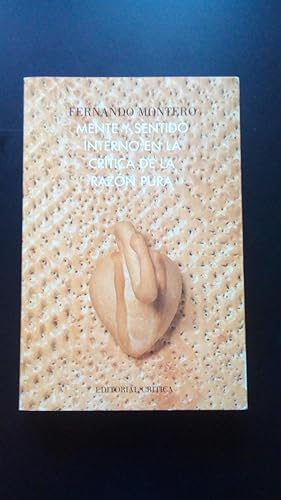 Portada del libro de MENTE Y SENTIDO INTERNO EN LA CRITICA DE LA RAZON PURA