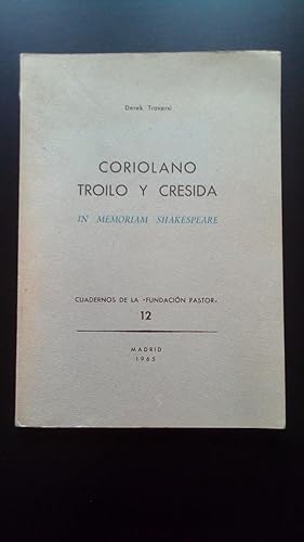Portada del libro de CORIOLANO TROILO Y CRESIDA IN MEMORIAM SHAKESPEARE