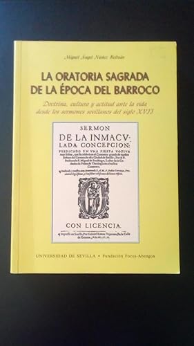 Portada del libro de ORATORIA SAGRADA DE LA EPOCA DEL BARROCO - DOCTRINA, CULTURA Y ACTITUD ANTE LA VIDA DESDE LOS SEMONES...