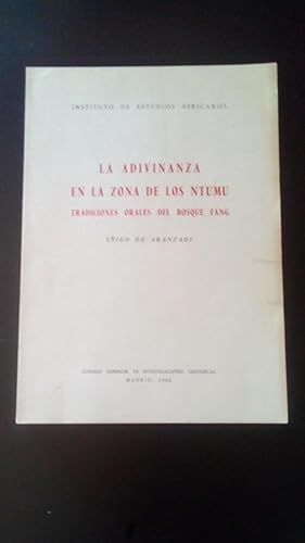 Portada del libro de ADIVINANZA EN LA ZONA DE LOS NTUMU, LA - TRADICIONES ORALES DEL BOSQUE FANG