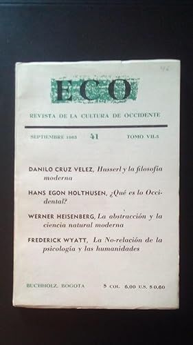 Portada del libro de ECO - REVISTA DE CULTURA DE OCCIDENTE - 41