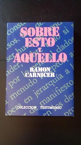 Portada del libro de SOBRE ESTO Y AQUELLO