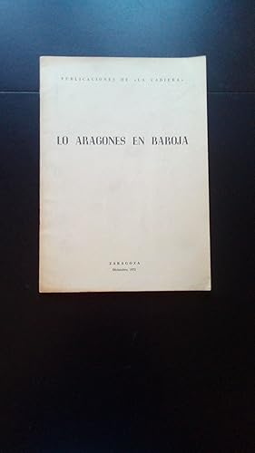 Portada del libro de LO ARAGONES EN BAROJA