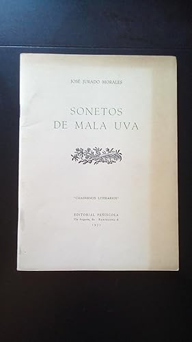 Portada del libro de SONETOS DE MALA UVA