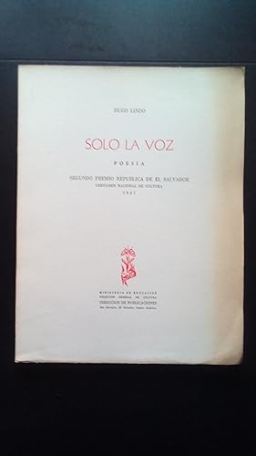 Portada del libro de SOLO LA VOZ