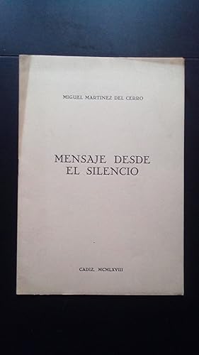 Portada del libro de MENSAJE DESDE EL SILENCIO
