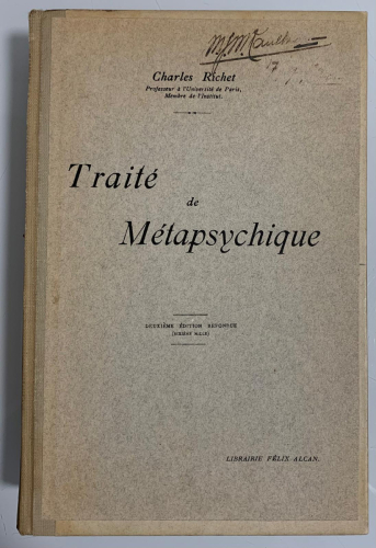 Portada del libro de TRAITÉ DE MÉTAPSYCHIQUE