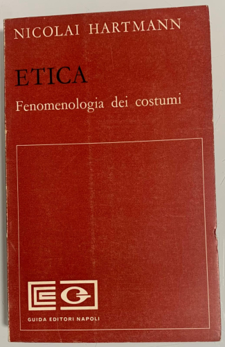 Portada del libro de ETICA. Fenomenologia dei costumi