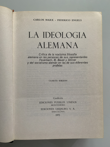 Portada del libro de LA IDEOLOGÍA ALEMANA