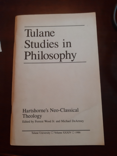 Portada del libro de TULANE STUDIES IN PHILOSOPHY. HARTSHORNE'S NEO-CLASSICAL THEOLOGY