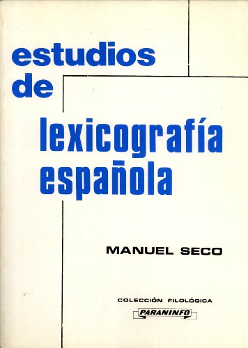 Portada del libro de Estudios de lexicografía española