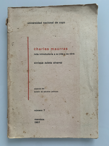 Portada del libro de CHARLES MAURRAS. Nota introductoria a su vida y su obra (Dedicado autor)