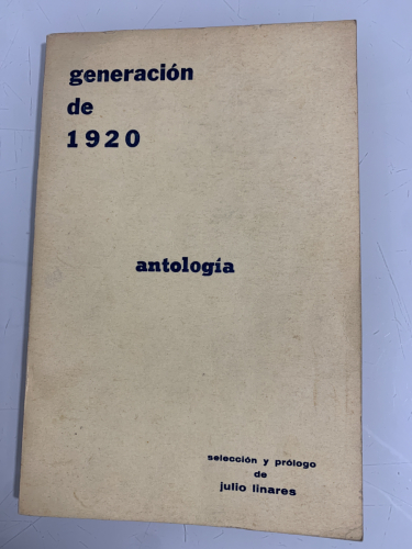 Portada del libro de ANTOLOGÍA. GENERACIÓN DE 1920