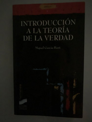 Portada del libro de INTRODUCCIÓN A LA TEORÍA DE LA VERDAD