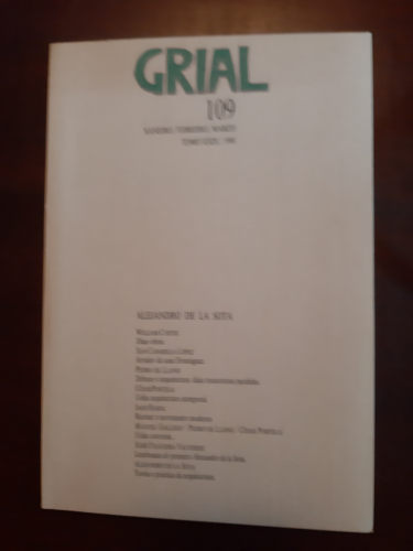 Portada del libro de Grial 109. Xaneiro, Febreiro, Marzo tomo XXIX(1991)