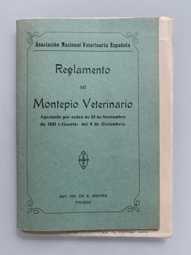 Portada del libro de REGLAMENTO DEL MONTEPÍO VETERINARIO