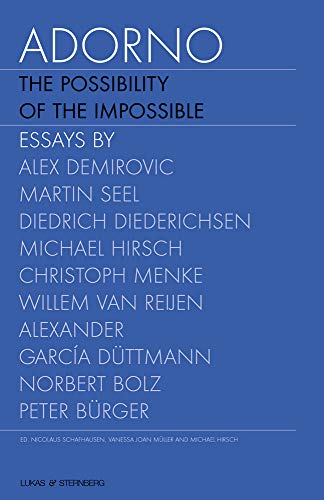 Portada del libro de ADORNO. The Possibility of the impossible - ADORNO. Die Möglichkeit des Unmöglichen