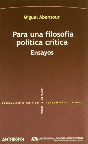 Portada del libro de PARA UNA FILOSOFÍA POLÍTICA CRÍTICA